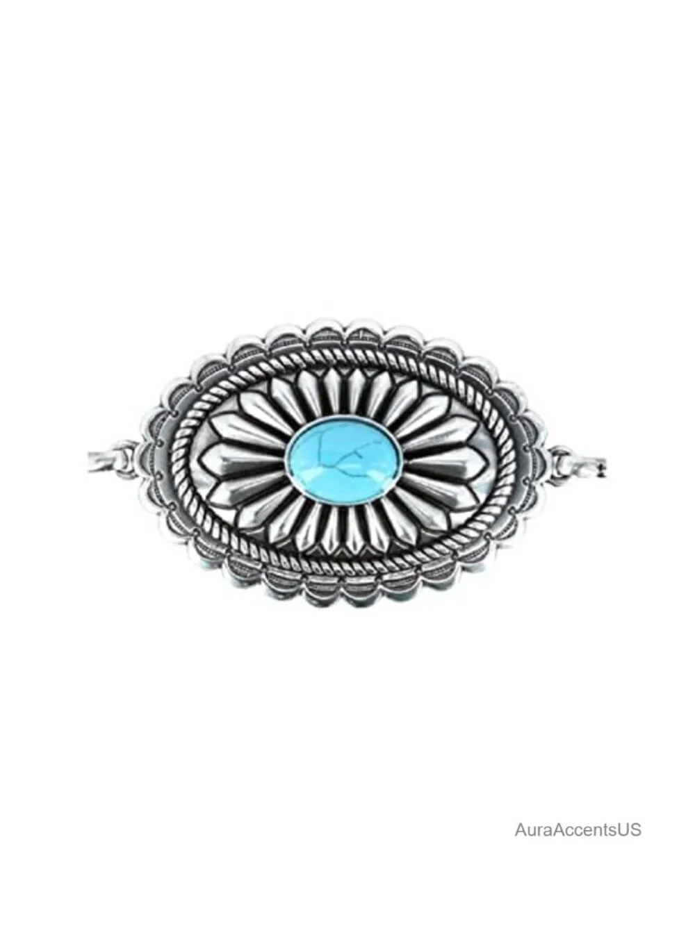 Turquoise Concho Chain Belt with Lobster Claw Closure